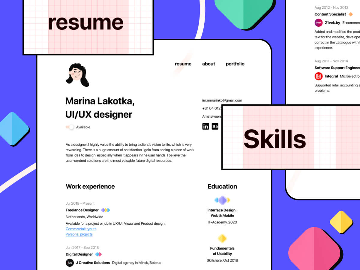 A free figma resume template