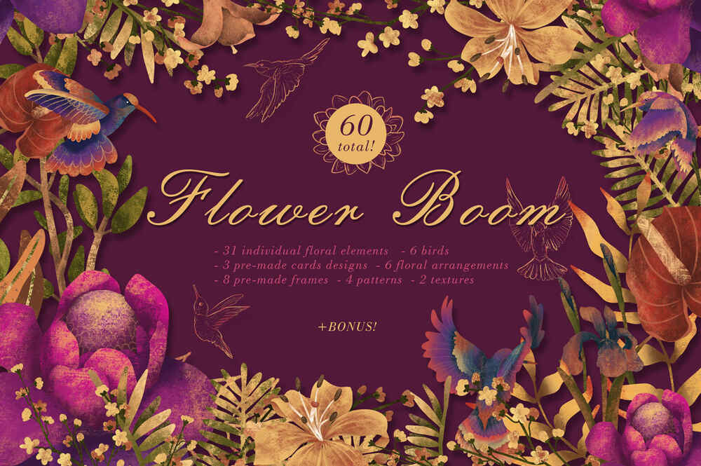A floral illustration pack