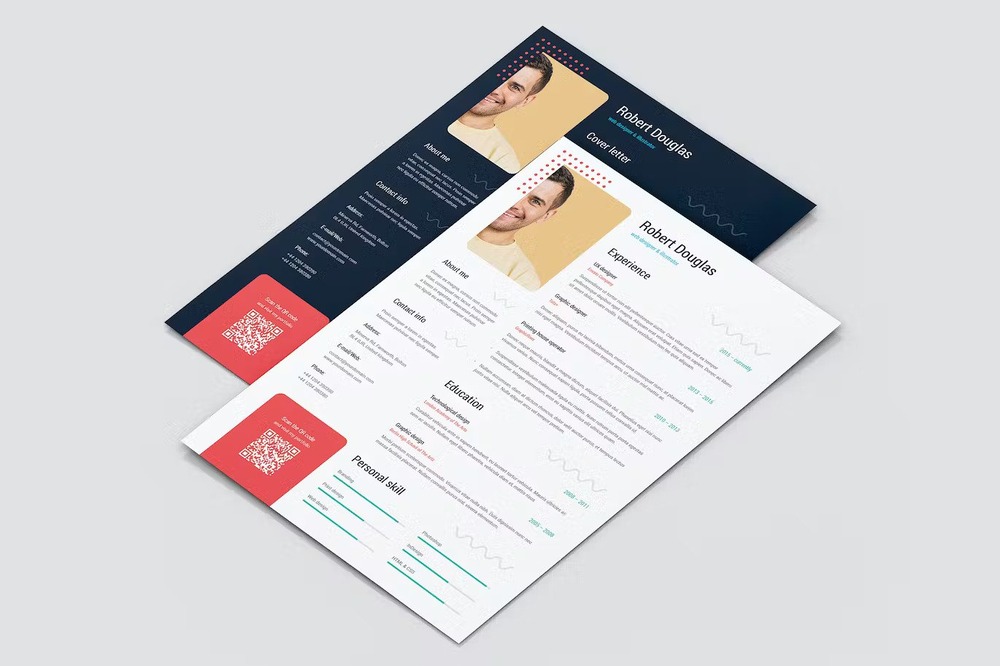 A light and dark figma resume template