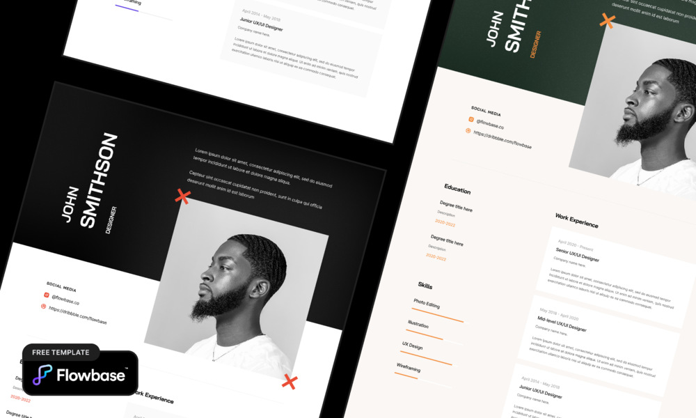 A free resume template for figma