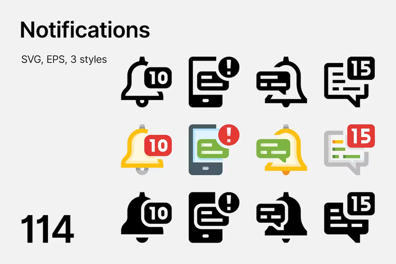 A notification icon set