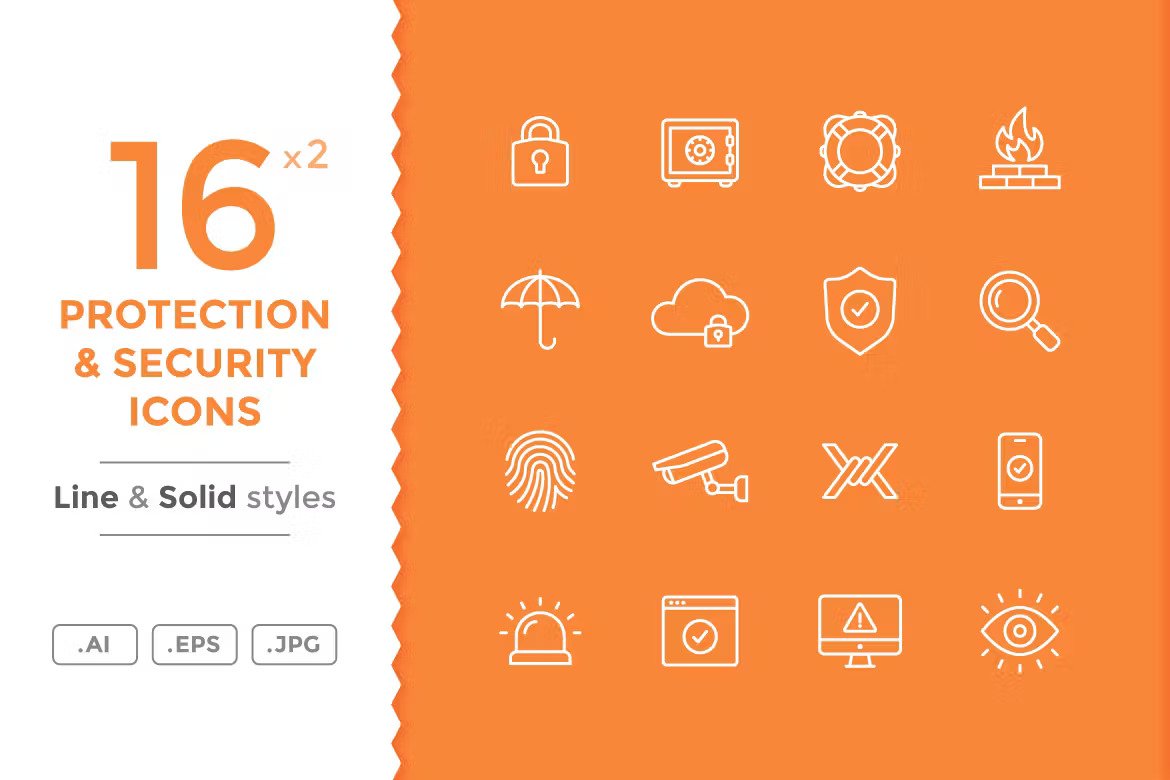 Protection icon set