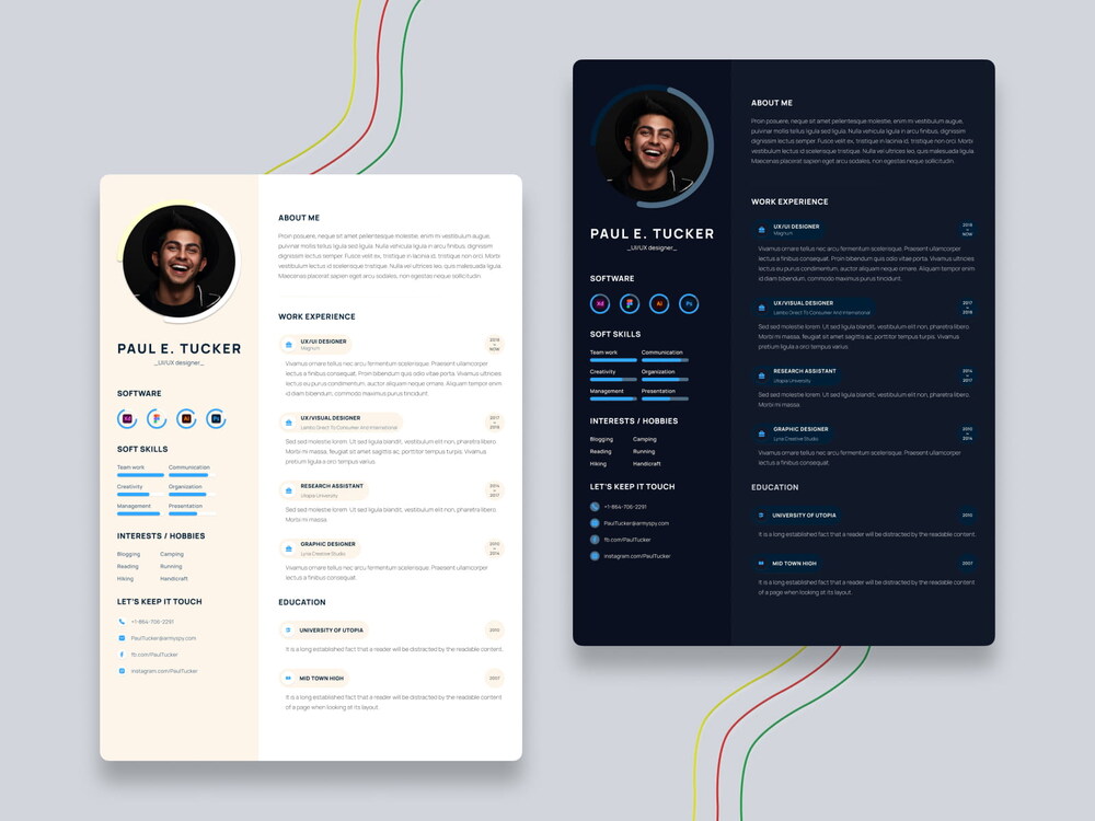 A free resume cv figma template