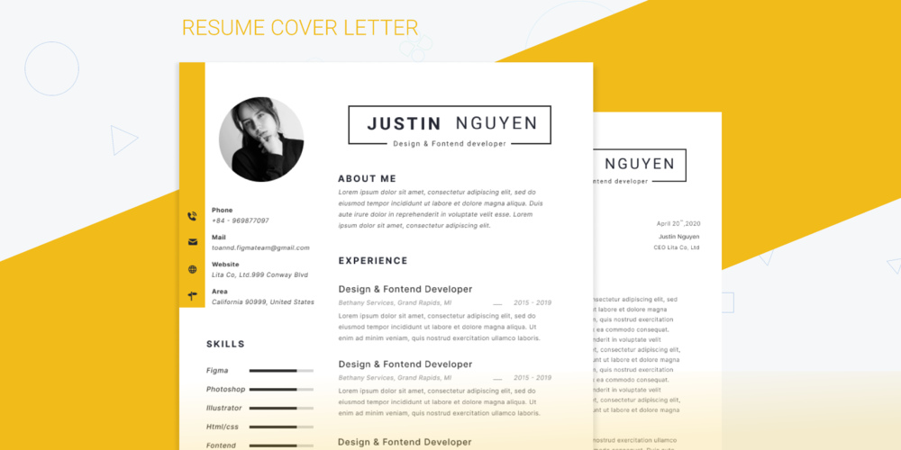 A free resume cv template for figma