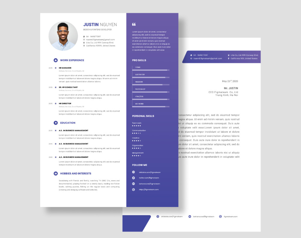 A free resume figma template