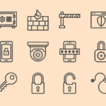 Warning alerts security icon sets