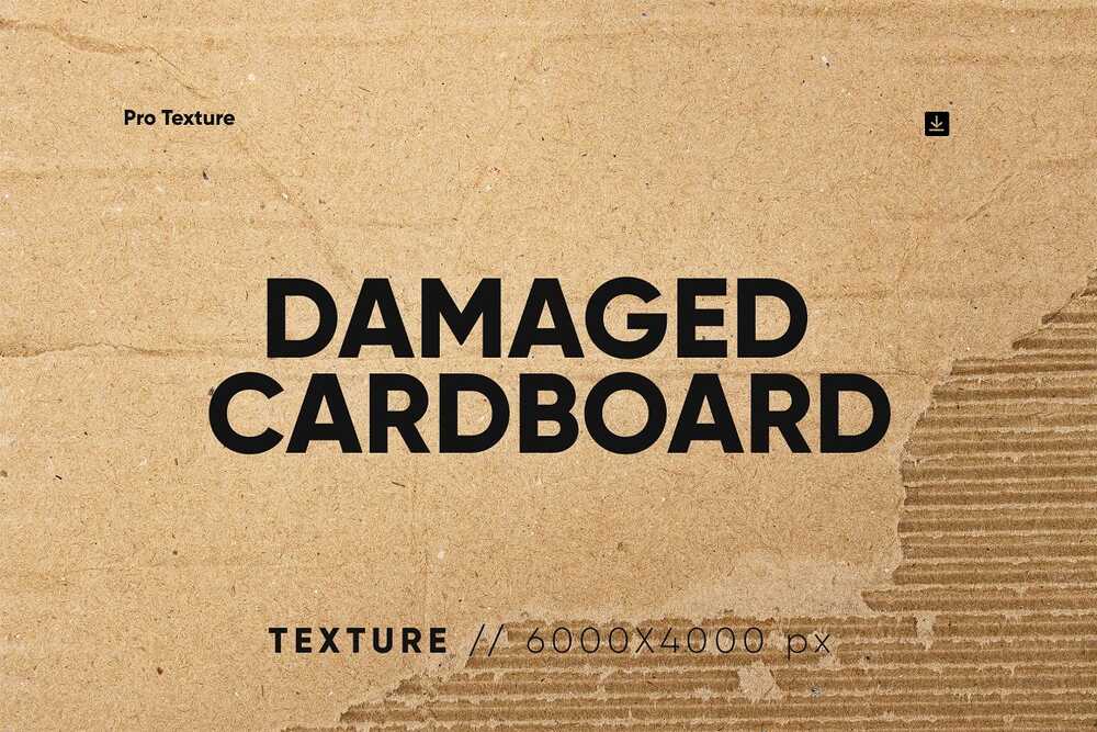 A set of damaged cardboard textures