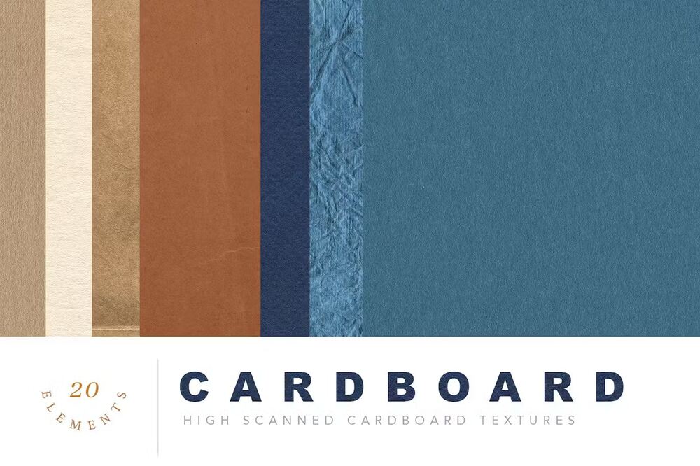 A set of colorful cardboard textures