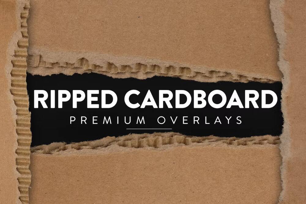A set of ripped cardboard overlays