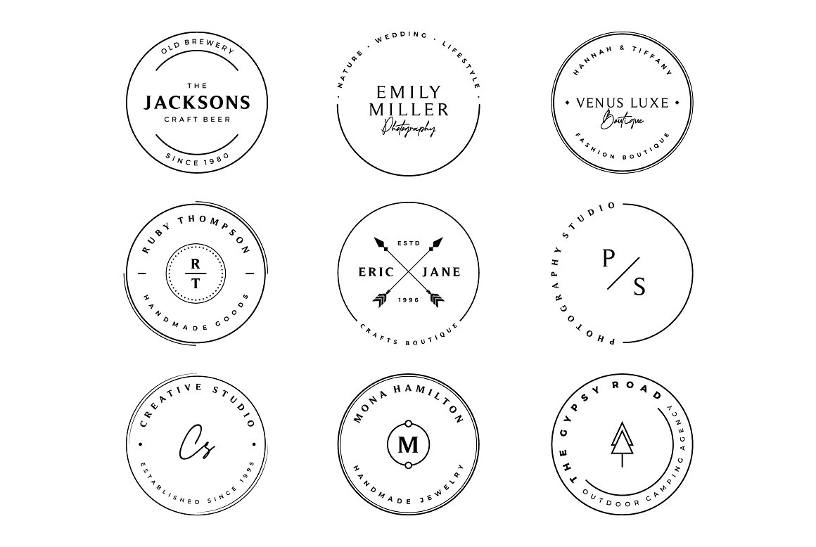 A set of stamp logos