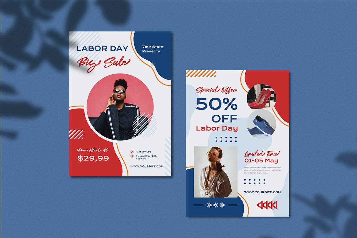 A labor day sale flyer template