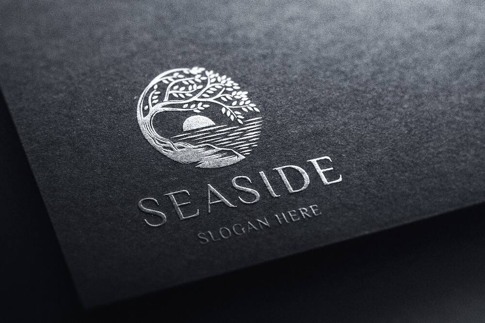 A seaside circle logo template