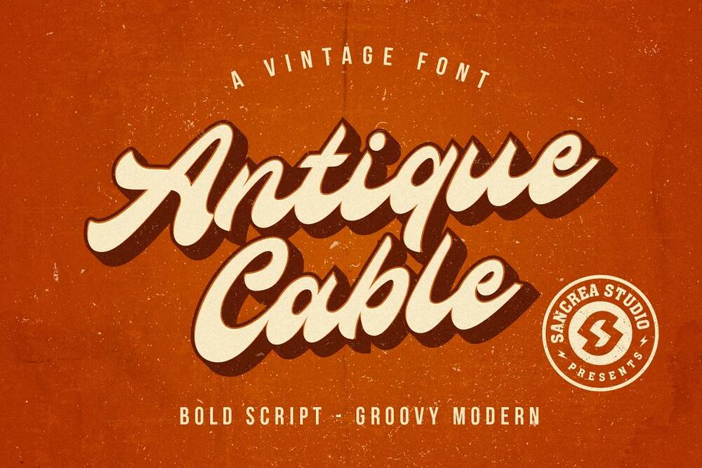 A free bold script groovy modern typeface