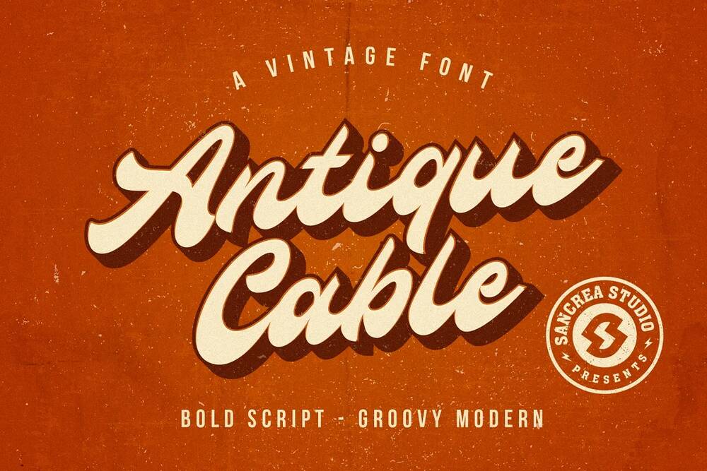 A free bold script groovy modern typeface