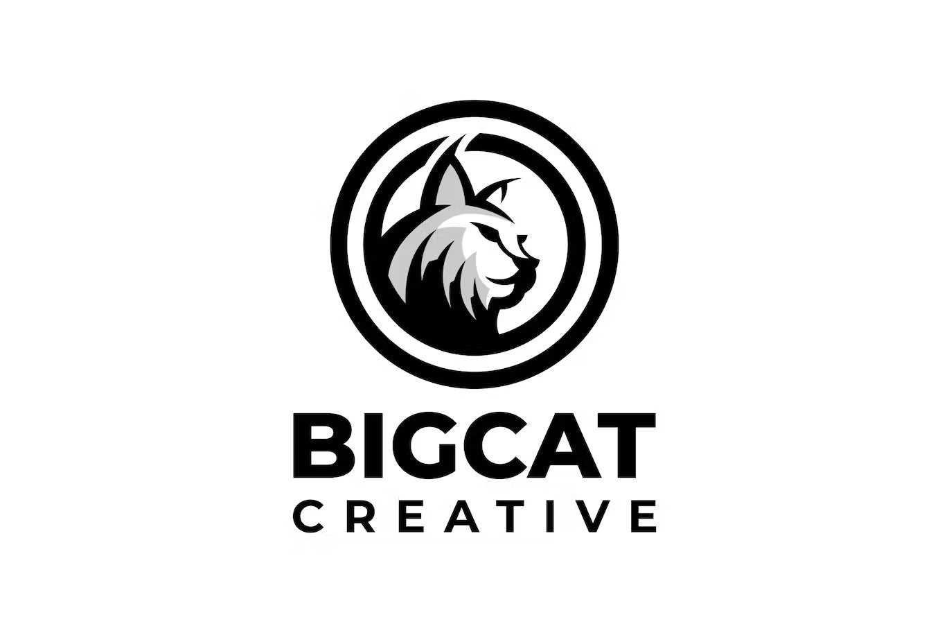 A big cat circle logo template