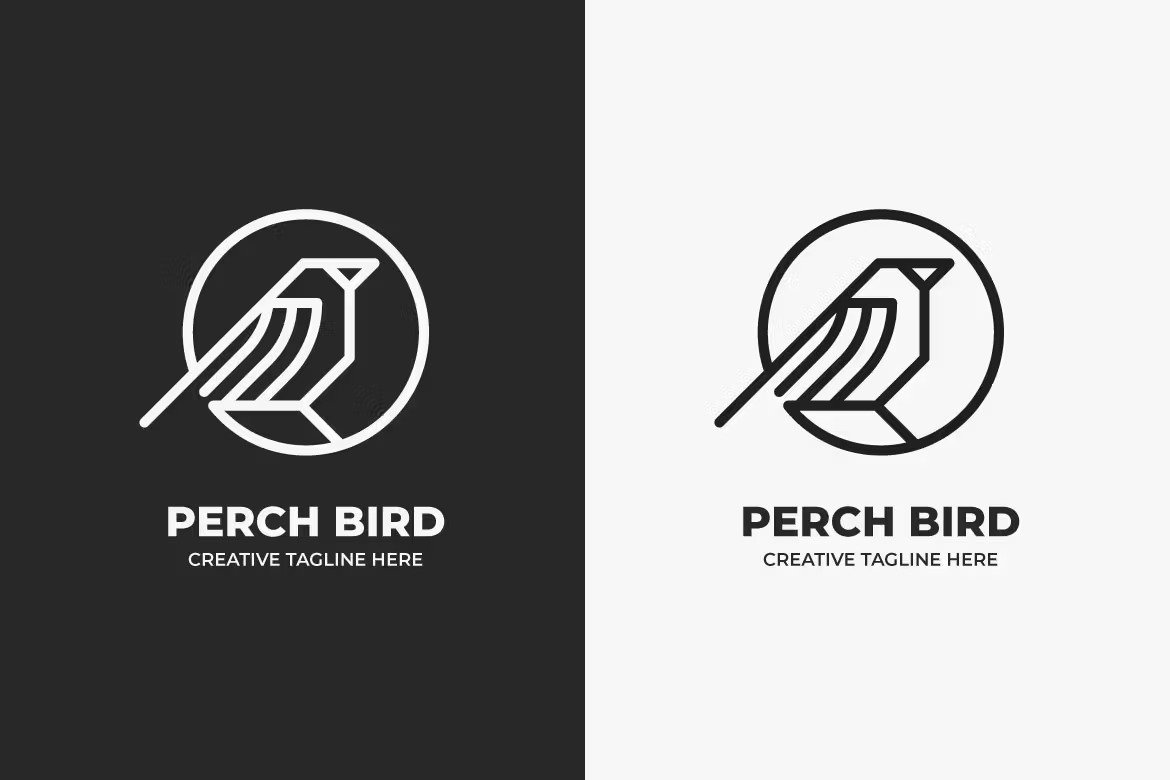 A bird monoline logo template