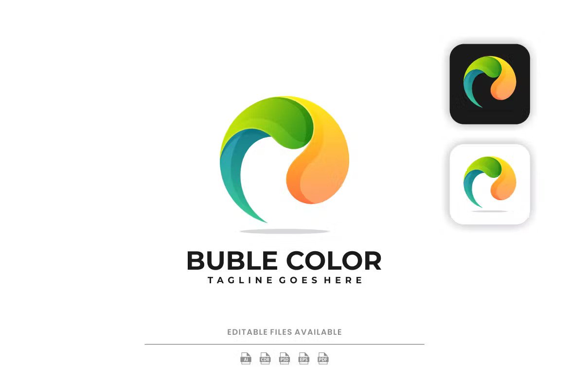 A bubble gradient color logo template