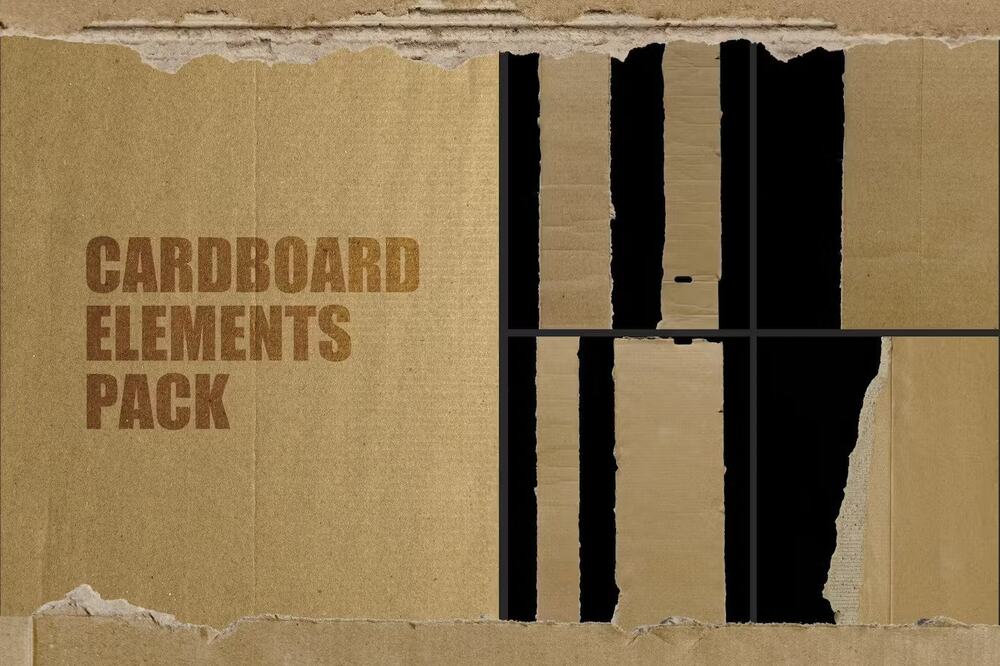 A cardboard elements overlays pack
