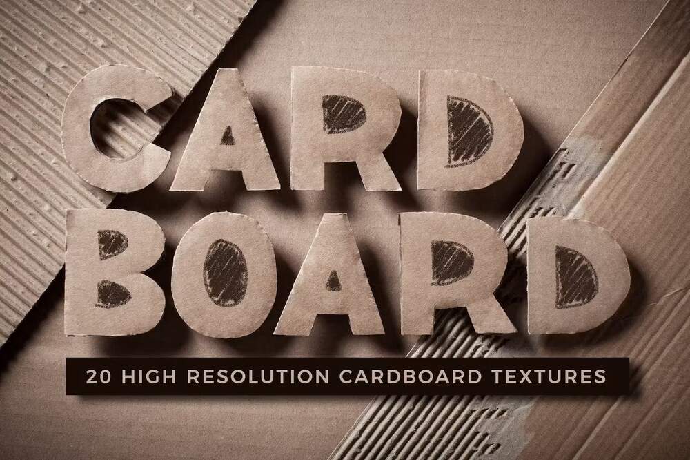 A realistic set of cardboard textures
