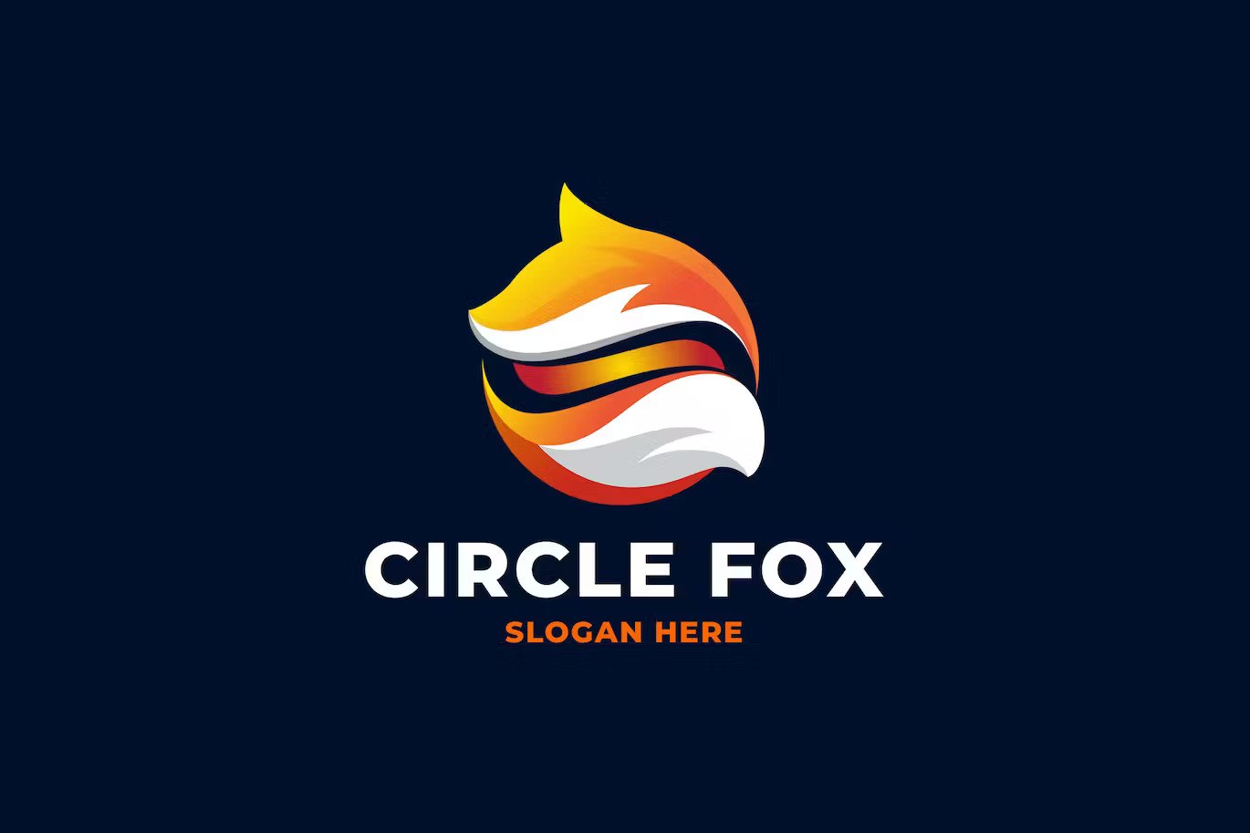 A circle fox elegant logo template