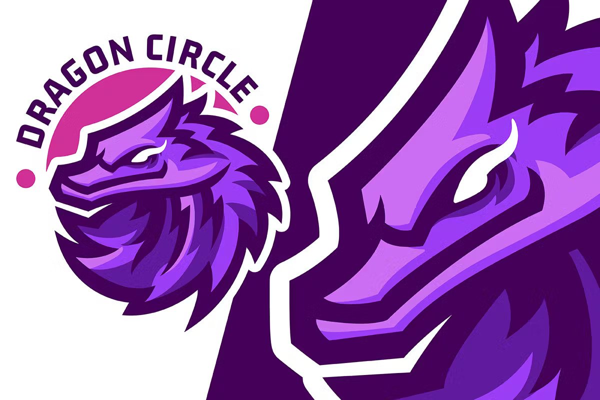 A dragon circle mascot logo template