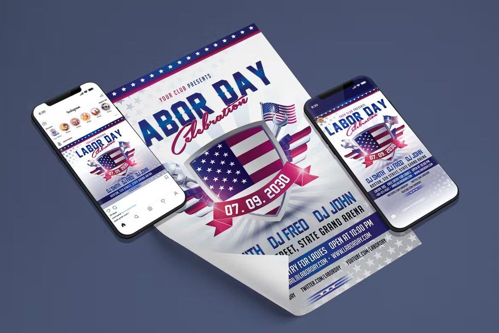 A labor day celebration flyer set