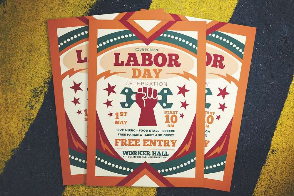 A labor day celebration flyer template