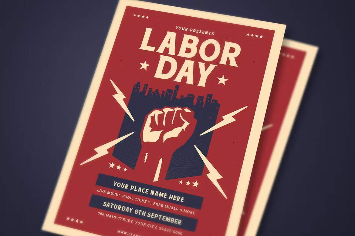 A labor day event flyer template