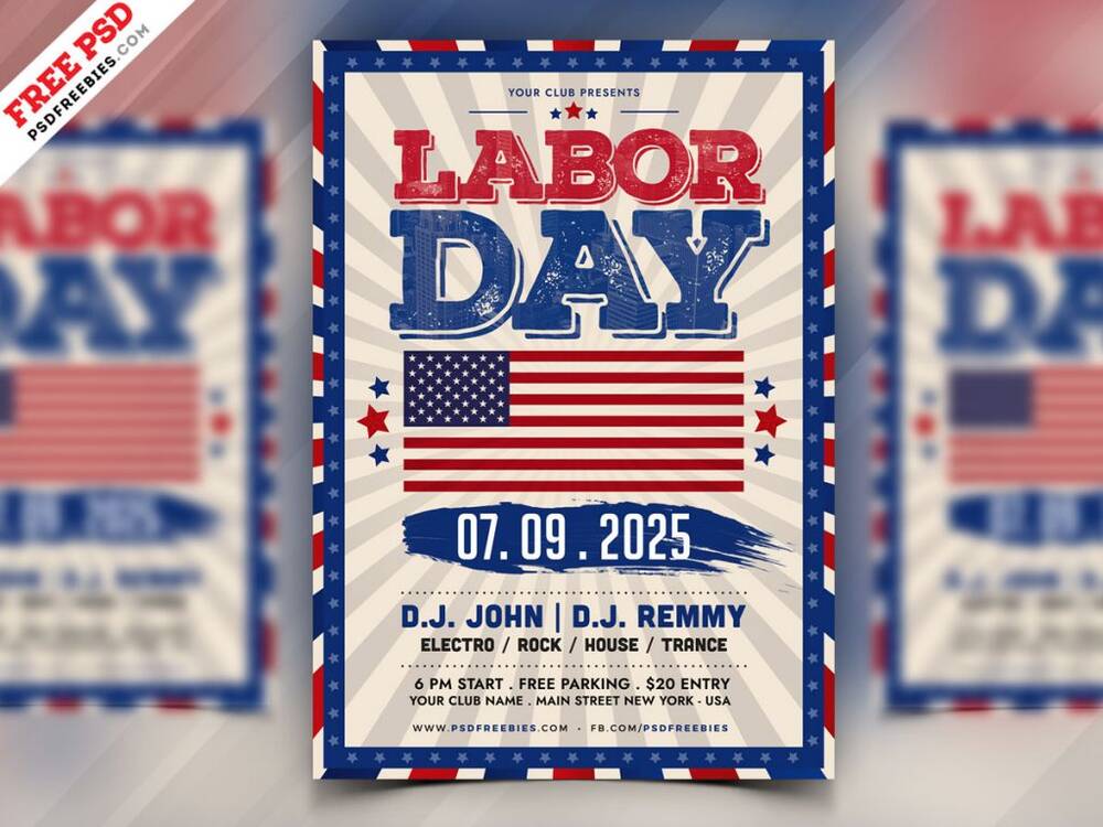 A free labor day flyer template
