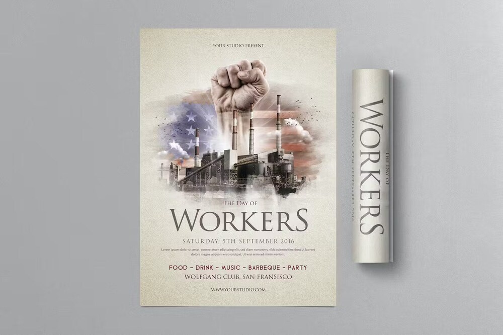 A labor day flyer template