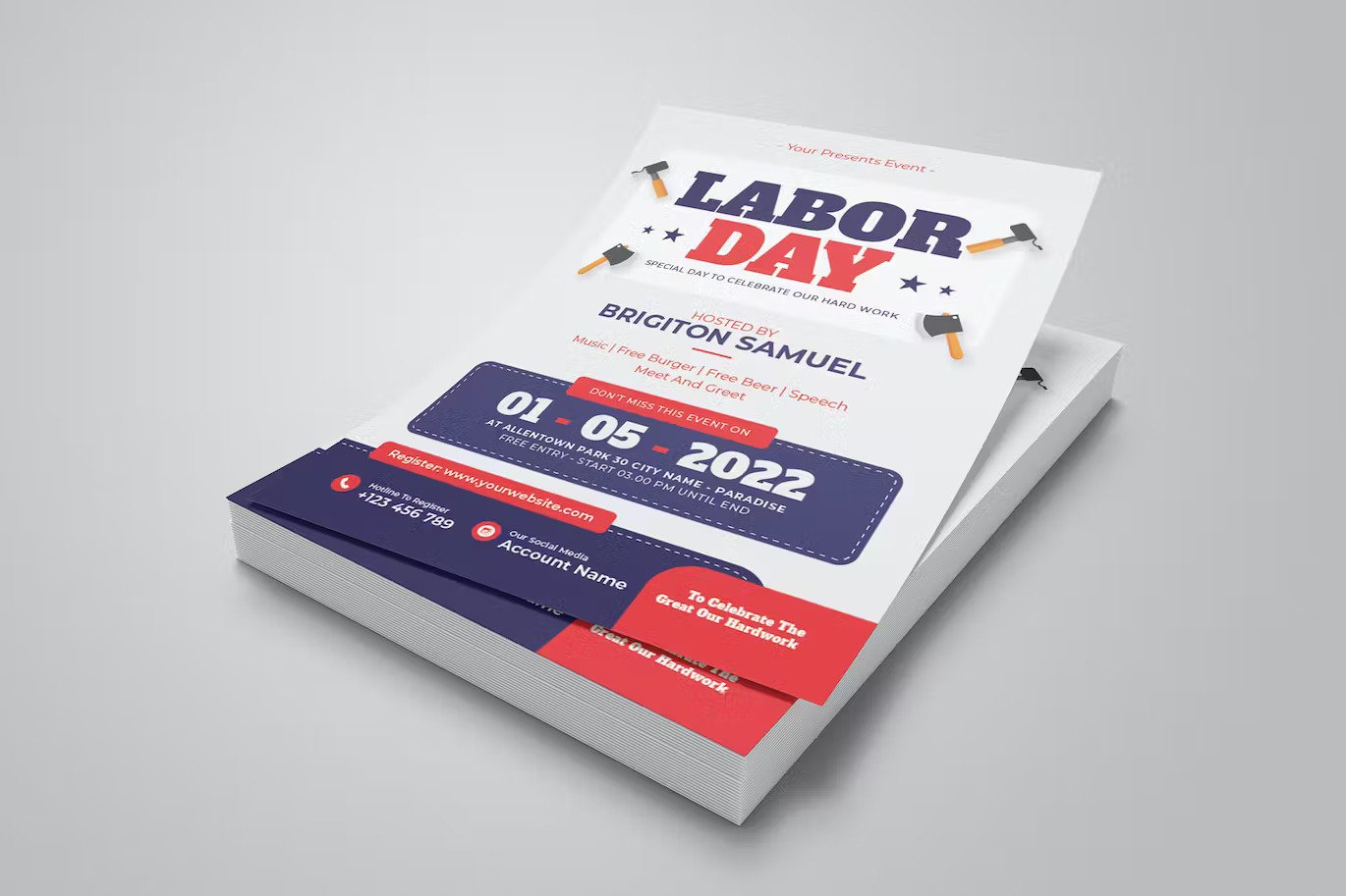 A labor day flyer template