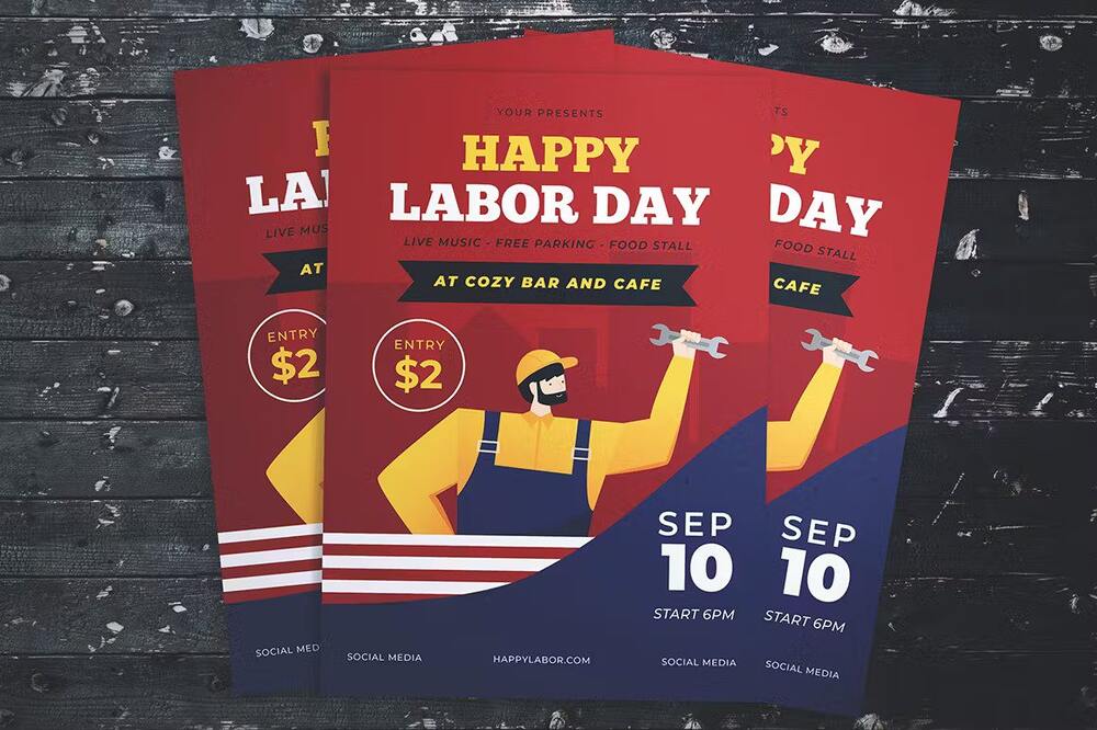 A happy labor day flyer template