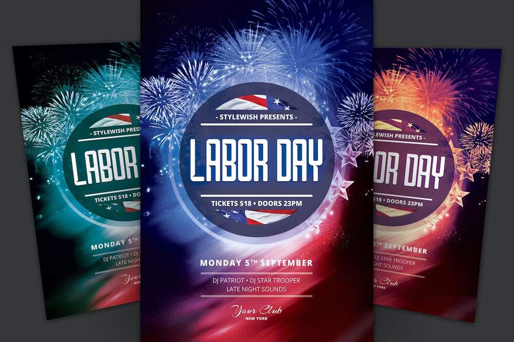 A festive labor day flyer template