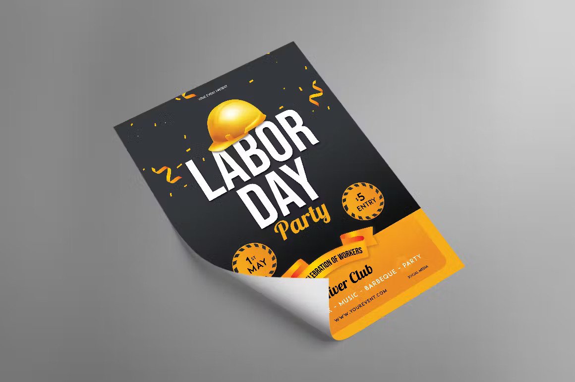 A labor day party flyer template
