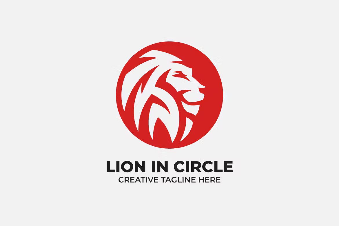 A read lion head logo template