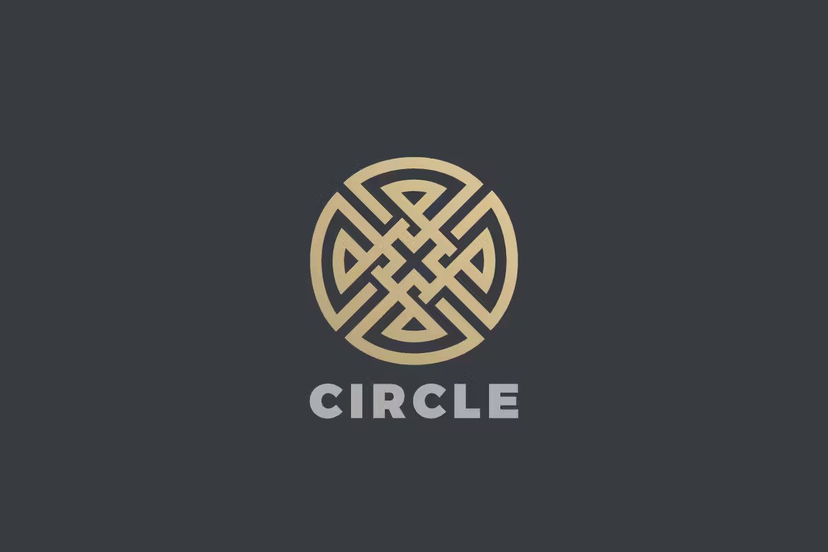 A cicle labyrinth logo template