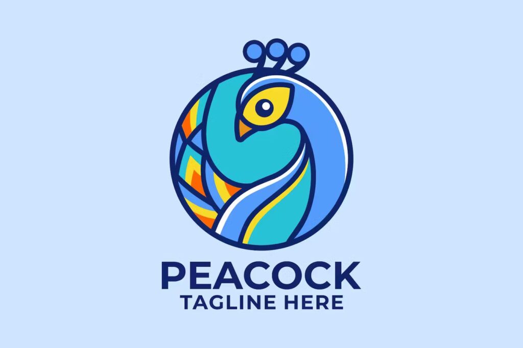 A peakock circle logo template
