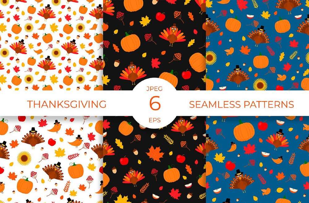 A seamless thanksgiving patterns