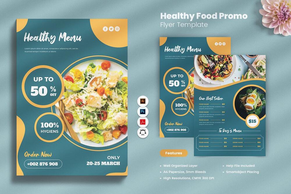 A healthy food promo flyer