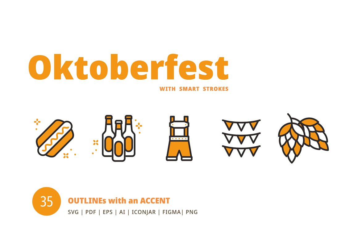 An oktoberfest icons with smart strokes