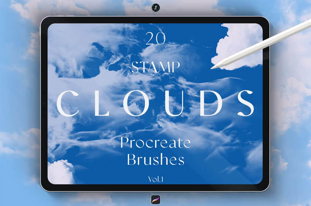 Clouds stamps procreate brushes