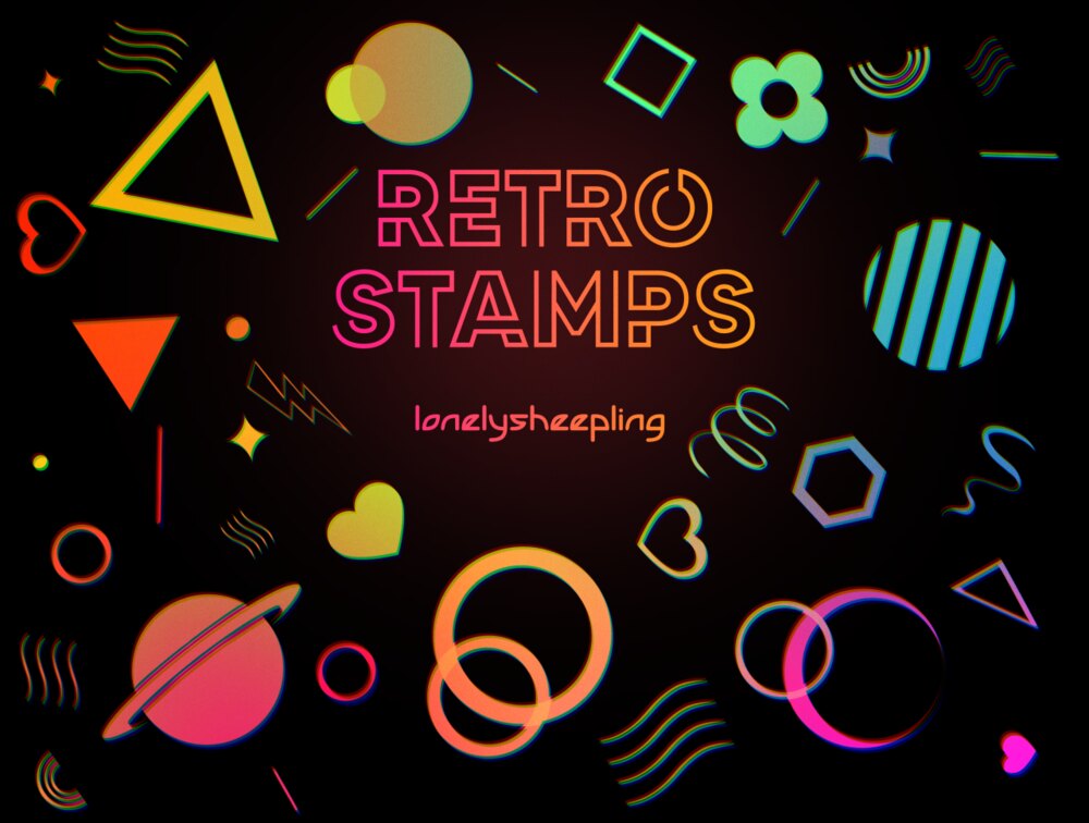 A free retro stamp brushset for procreate