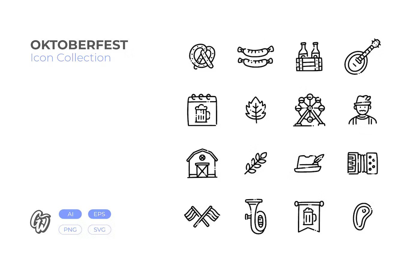 A doodle oktoberfest icon set