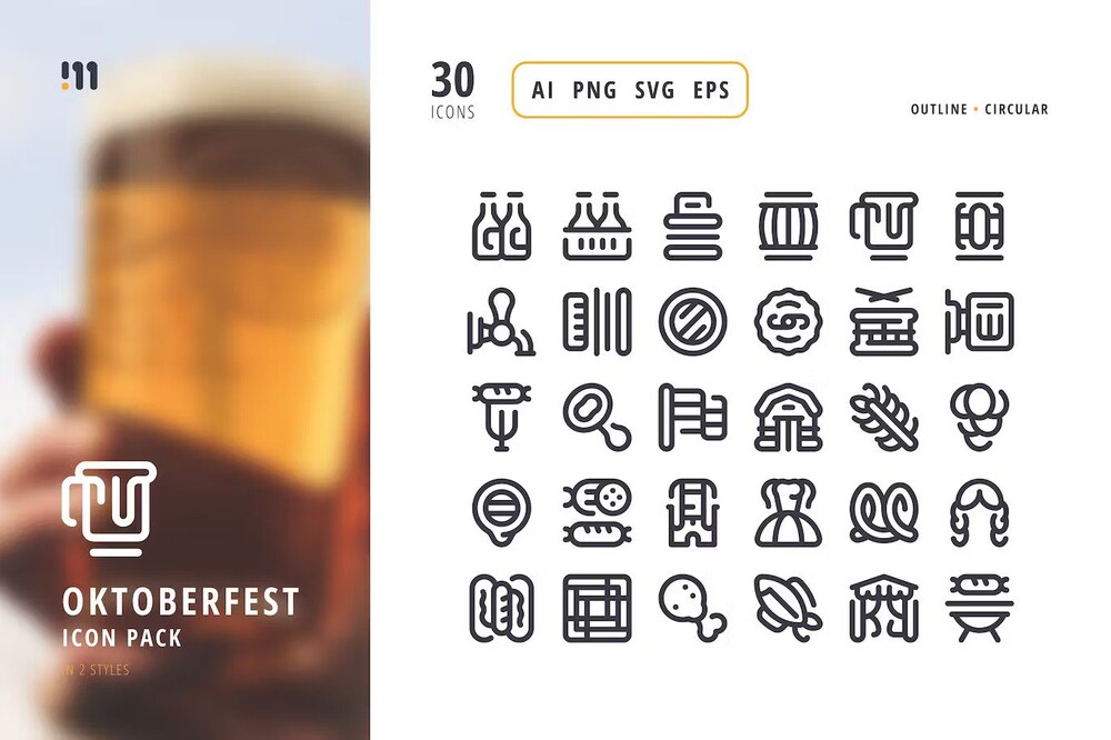 An oktoberfest icon pack