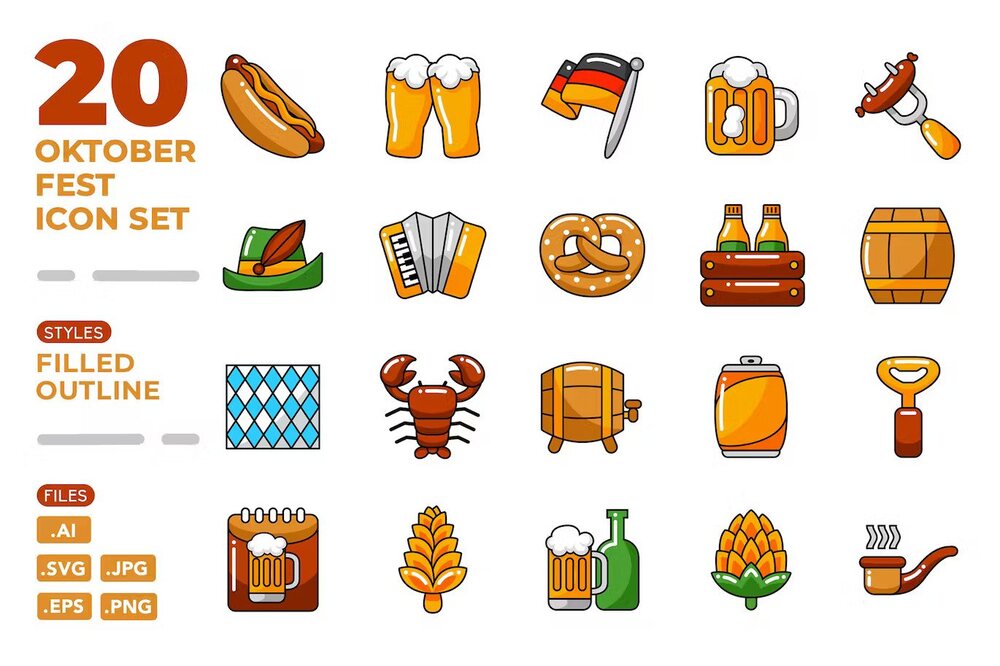 An oktoberfest icon set