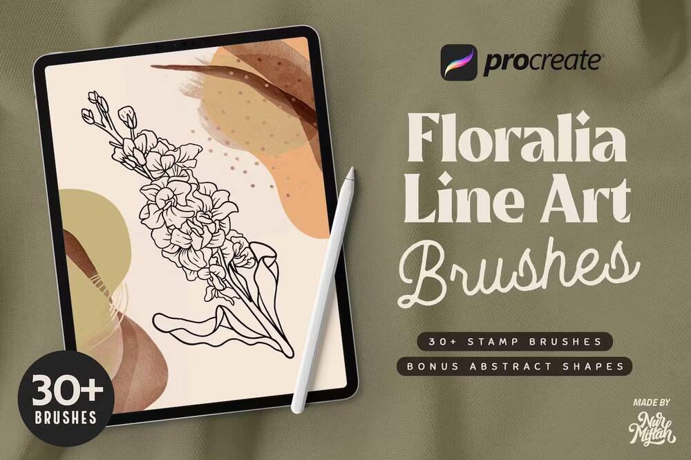 A floral brushes stamps for procreate
