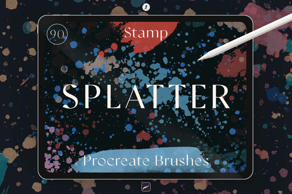 A splatter stamp procreate brushes