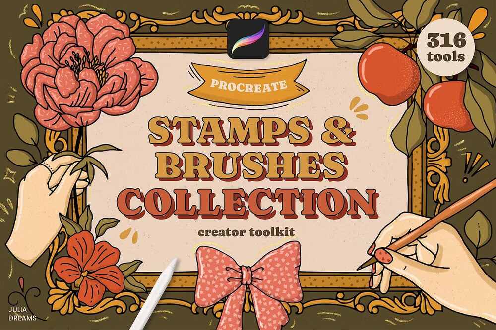 A flower procreate stamp brushes