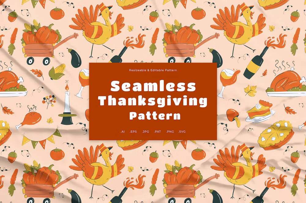 A thanksgiving seamless pattern set