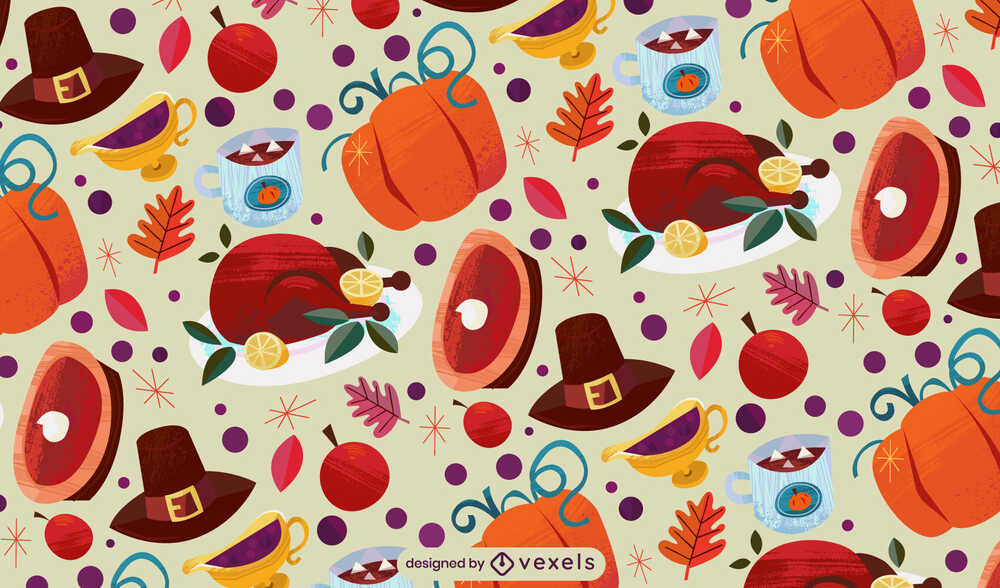 A thanksgiving traditional food pattern